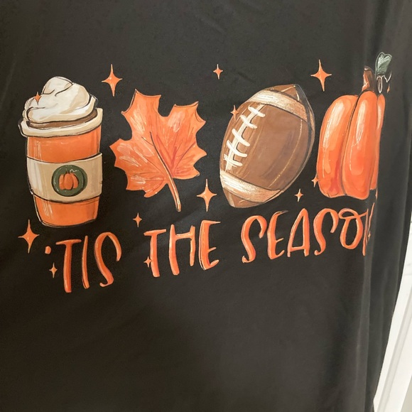 NIP Fall Long Sleeve Black & Orange Graphic T-shirt Plus  Size 4X - Picture 8 of 10